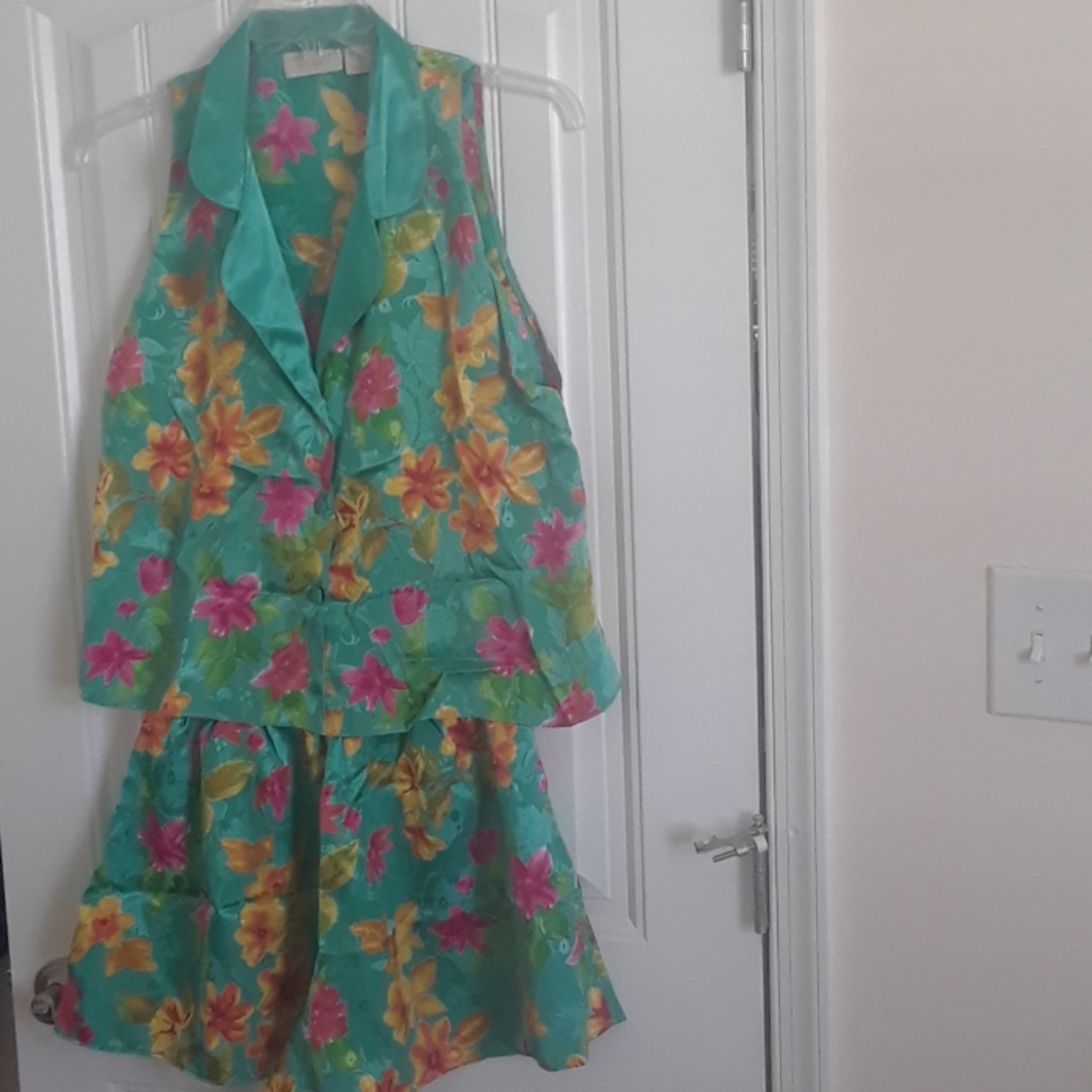 NWOT Vintage Victoria's Secret Tropical 2 PC Lounge Set